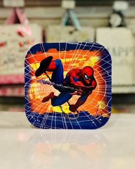 Party Plates Sq 10pc Spiderman