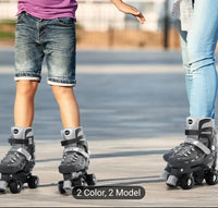 Black Adjustable Rollerskakes LED Wheels fts40430