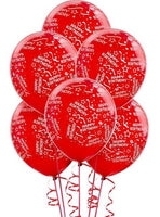 Balloon Bday Con Red 6pk