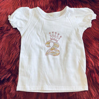 Tshirt White w/Gold Rhinestone