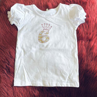 Tshirt White w/Gold Rhinestone