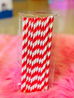 Straw 20pc-paper stripe 4Sea-47937