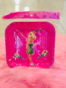 Party Plates Sq 10pc Tinkerbel