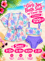Girls 3pc Bathsuit w/coverup fts40560
