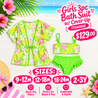 Girls 3pc Bathsuit w/coverup fts40560