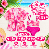 Girls 3pc Bathsuit w/coverup fts40560