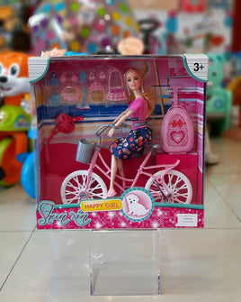 Toy Doll 11.5" on Bike