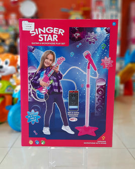 Toy Guitar & Microphone Pink Ftoy2021097