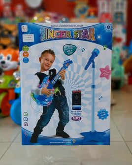 Toy Guitar & Microphone Bl