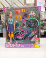 Doll 11.5" w/Bike fts17967