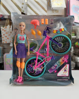 Doll 11.5" w/Bike fts17967