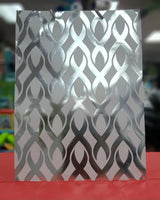 Gift Bag White & Silver Abstract 7*9" fts11775