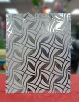 Gift Bag White & Silver Abstract 7*9" fts11774