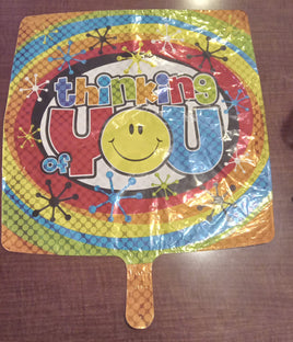 Foil Balloon Thinking of You Smiley Square 19183