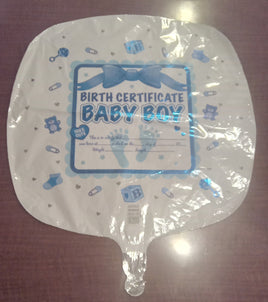 Foil Balloon Baby Boy Birth Certificate 17\" 61400