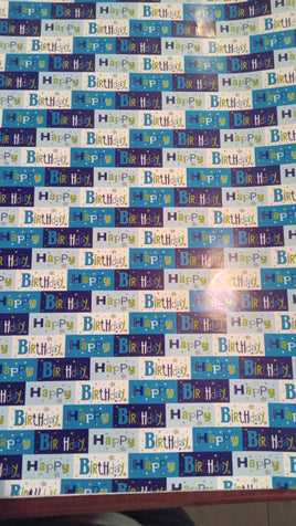 Gift Paper Blue Birthday aceb23