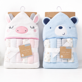 Hooded Towel & 4 Washcloths fts40286