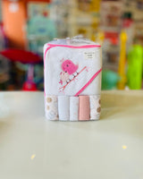 Hooded Towel / 4 Washcloths fts40280