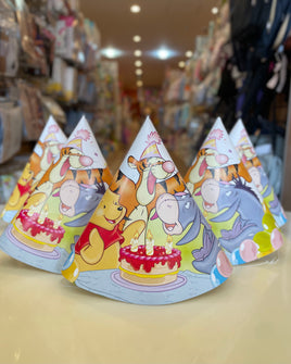 Party hats Pooh 6 pk