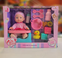 Doll 29cm in Feeding Chair fts17964