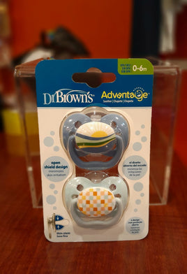 DB Pacifier 2PK 0-6m Blue/Gree PA12002