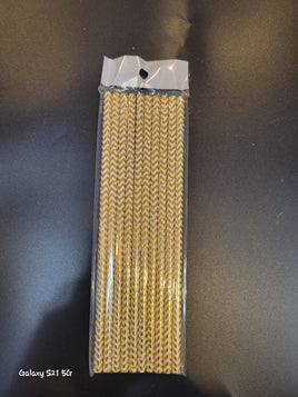 Paper Straws Gold stripe fts20091