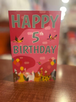 Greeting Card 5th Birthday Girl ace386