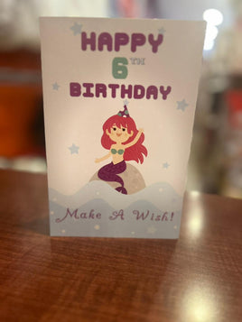Greeting Card 6th Birthday Girl ace388