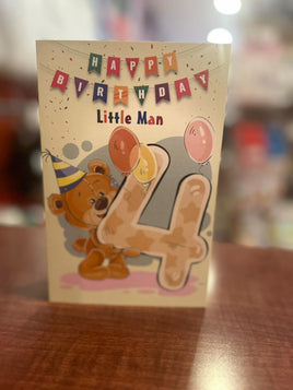 Greeting Card 4th Birthday Girl ace383