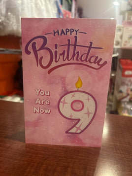 Greeting Card 9th Birthday Girl ace394