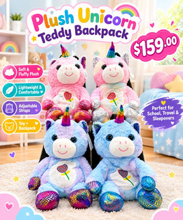 Plush Unicorn Teddy Backpack FTS17927