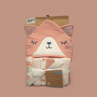Hooded Towel & 4 Washcloths fts40286