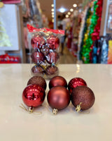 Christmas balls single color 6pk fts15633