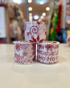 Christmas ribbon wired edge 2.5"fts15330