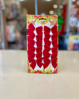 Christmas red bow 12pk fts15660