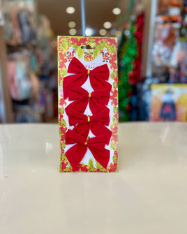 Christmas red bow 4pk fts15661