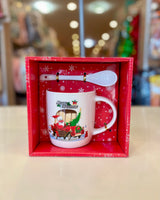 Christmas ceramic mug & spoon fts15603