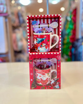 Christmas ceramic mug & spoon fts15604