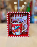 Christmas ceramic mug & spoon fts15604