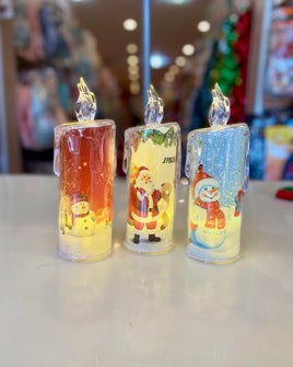 Christmas Designed Candle B/O fts15614