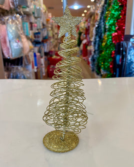 Christmas tree ornament gold 7" fts15657