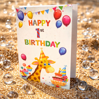 Greeting Card 1st Birthday Boy ace377