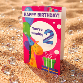 Greeting Card 2nd Birthday Girl ace380