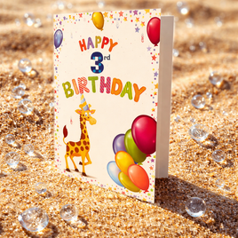 Greeting Card 3rd Birthday Boy ace381