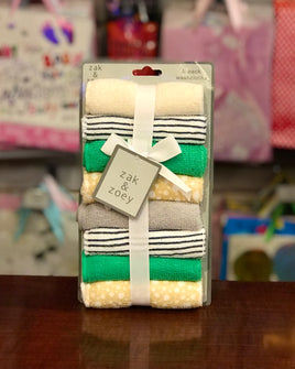 Washcloth 8pk Green Prints Ast 4sea-75842