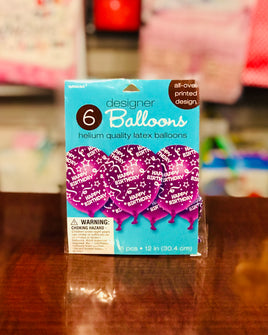 Balloon Bday Royal 6pk AM115800.105