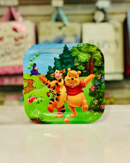 Party Plates Sq 10pc Pooh