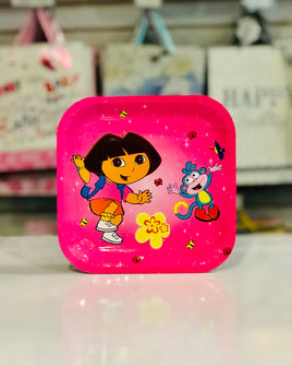 Party Plates Sq 10pc Dora