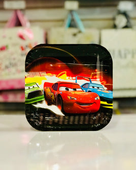 Party Plates Sq 10pc Cars