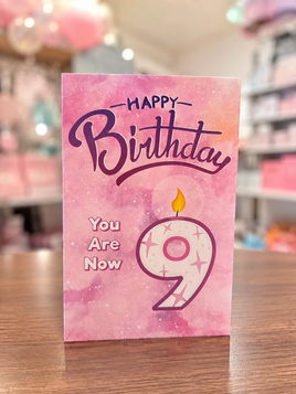 Greeting Card 9th Birthday Girl ace394